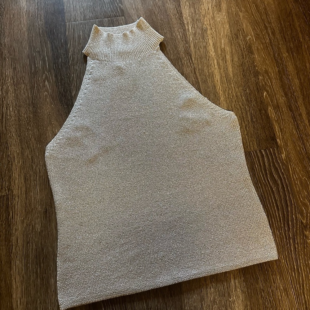 H&M glittery mock turtleneck top NWT
